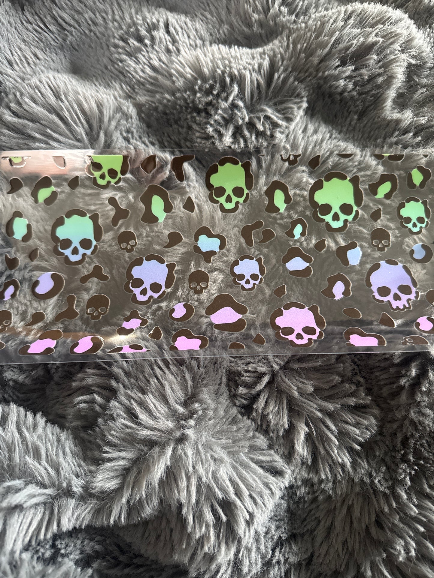 Leopard print with skulls
