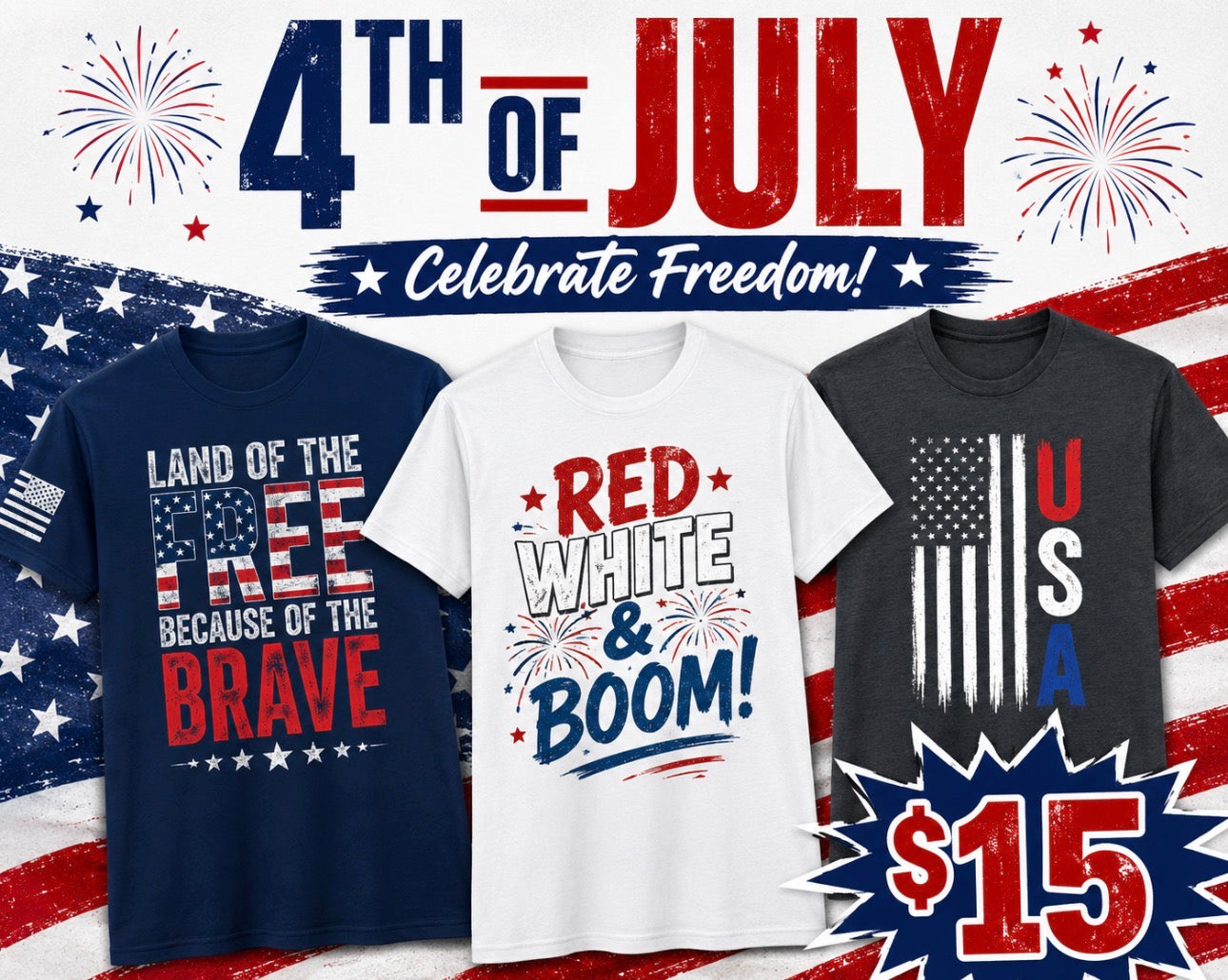 $15 4th of July! Transfer included