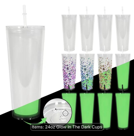 24 oz glow in the dark snow globe