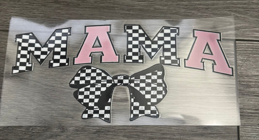 Mama with checkered bow
