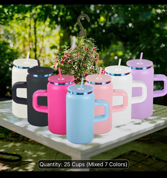 Pink, black, white, cream, light pink, blue, purple 16oz
