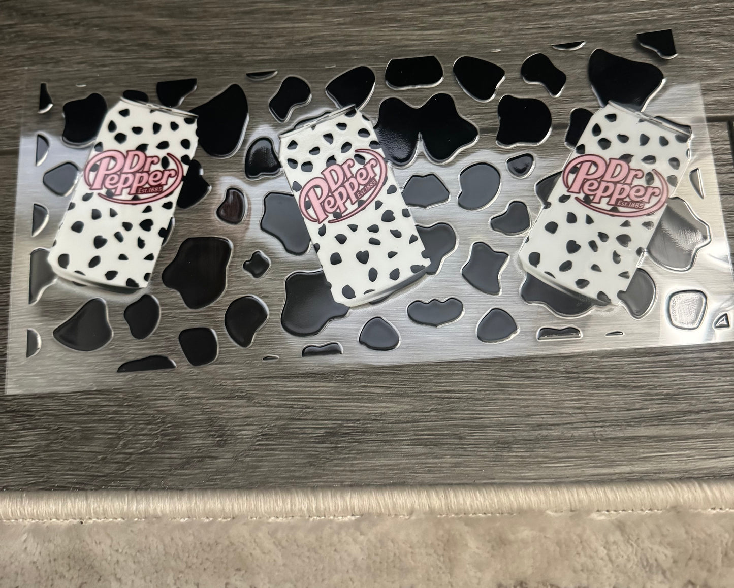 Dr Pepper with cow print