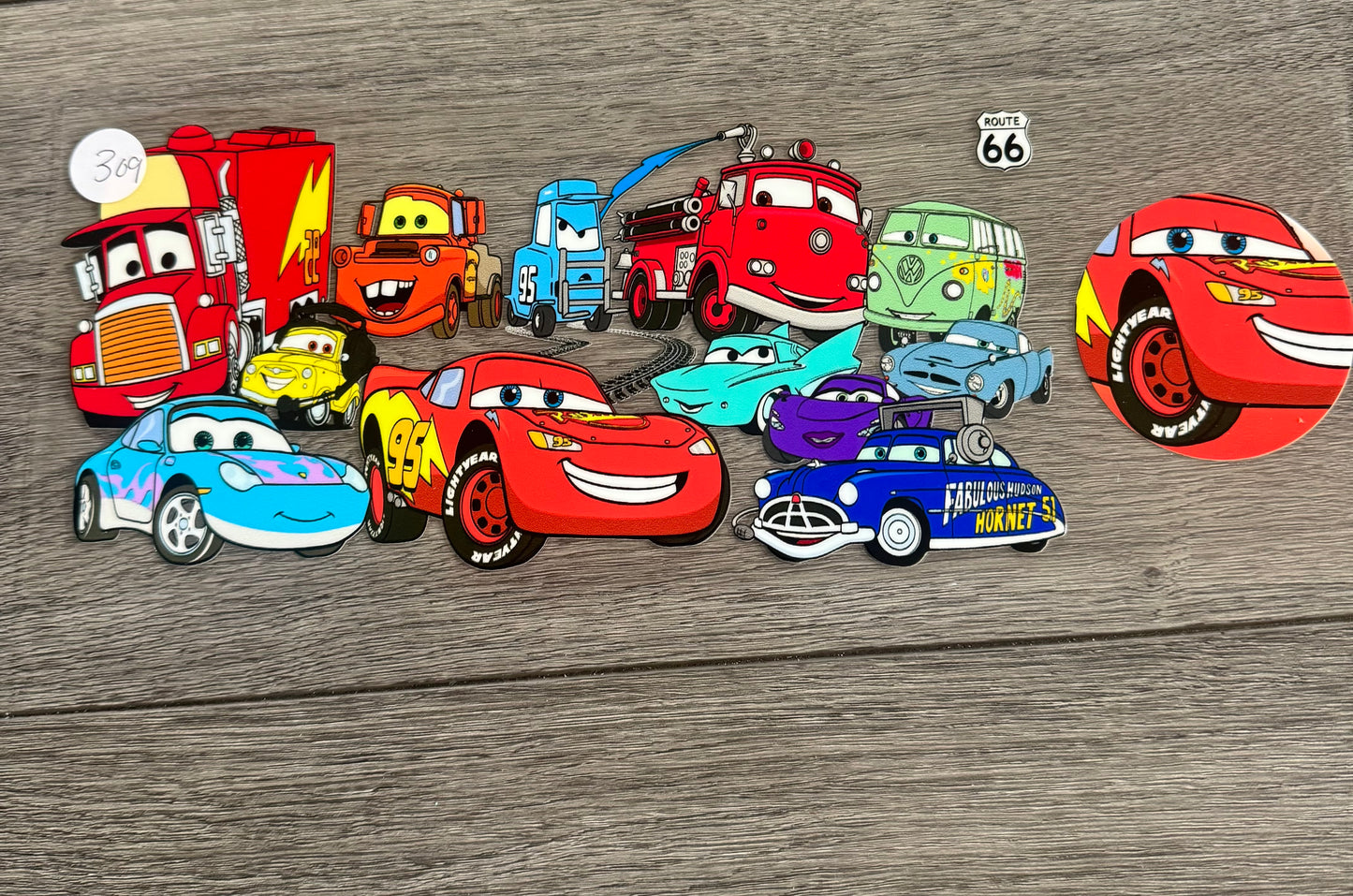 Lightning, McQueen and the crew