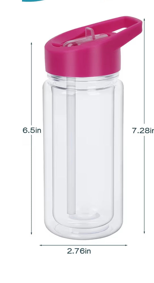 Kids 10oz snow globe hot pink