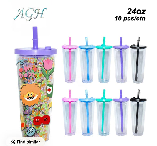 24 oz color pink,blue,teal,purple and black.