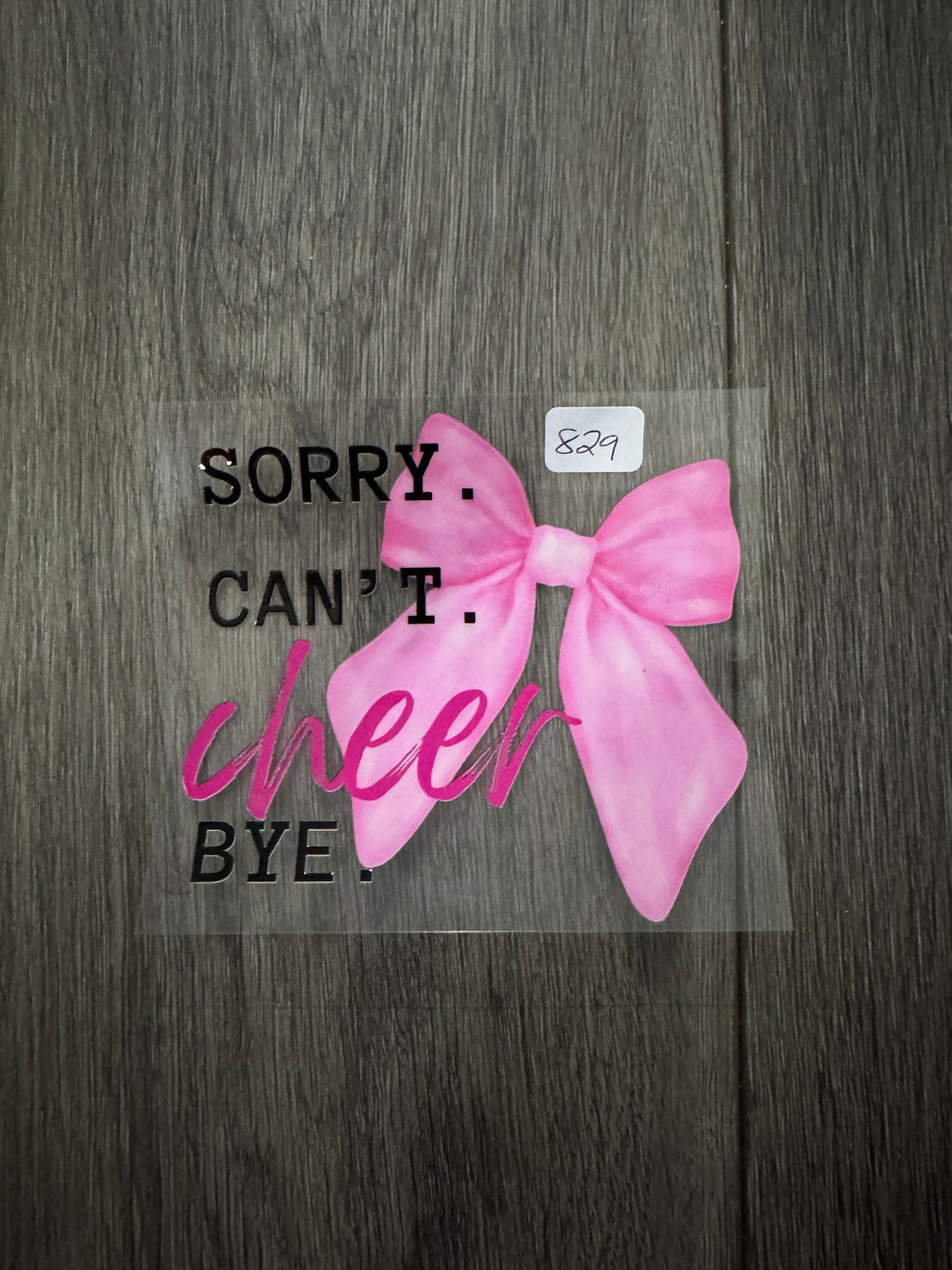 Sorry. can’t. cheer. bye