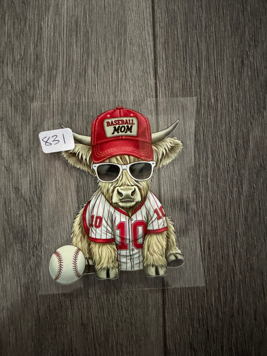 Baseball highland cow