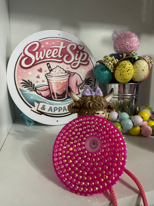 Hot pink bling lid