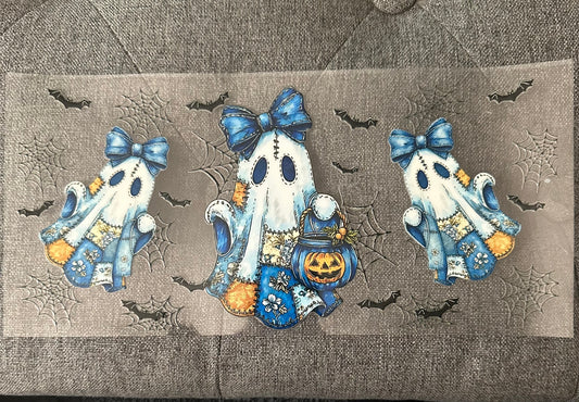 Blue Patchwork Ghosts