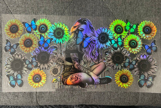 Holographic Sunflowers & Butterflies