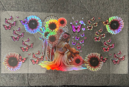 Holographic Pink Sunflowers