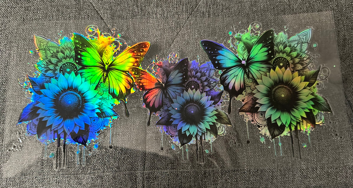 Holographic Butterfly & Sunflower