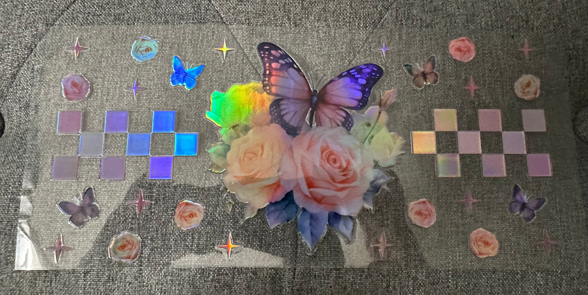 Holographic Butterly & Rose