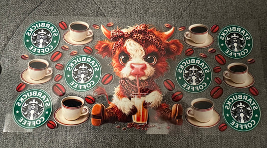 Cheetah Bow Starbucks Cow