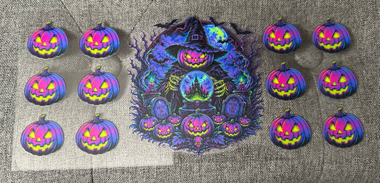 Neon Haunted Pumpkins