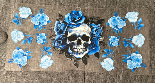Blue Rose Skull
