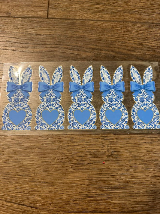 Blue Floral Bunny