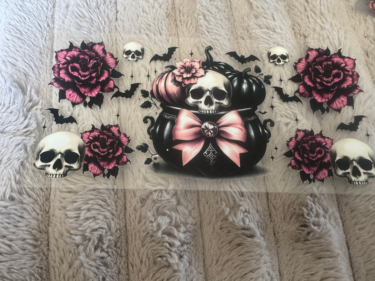 Dark Pink Rose Skull/Pumkpin